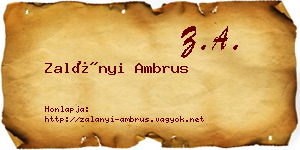 Zalányi Ambrus névjegykártya